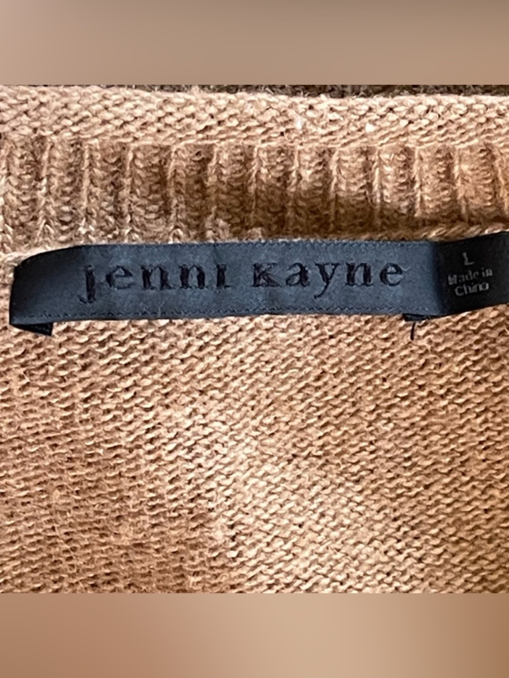 Jenni Kayne Everyday Sweater Wool Cashmere Blend Camel Pullover Large EUC - Picture 5 of 9